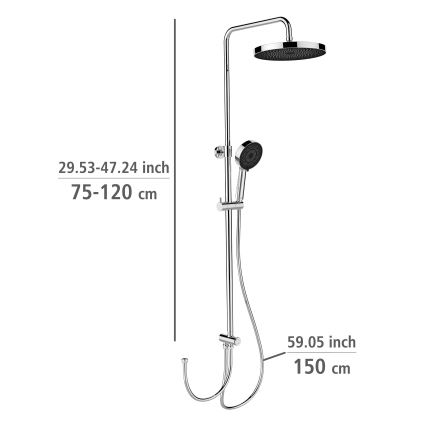 WENKO 25312100 - SOFTWATER Shower Column 12 x 120 cm, Polished Chrome