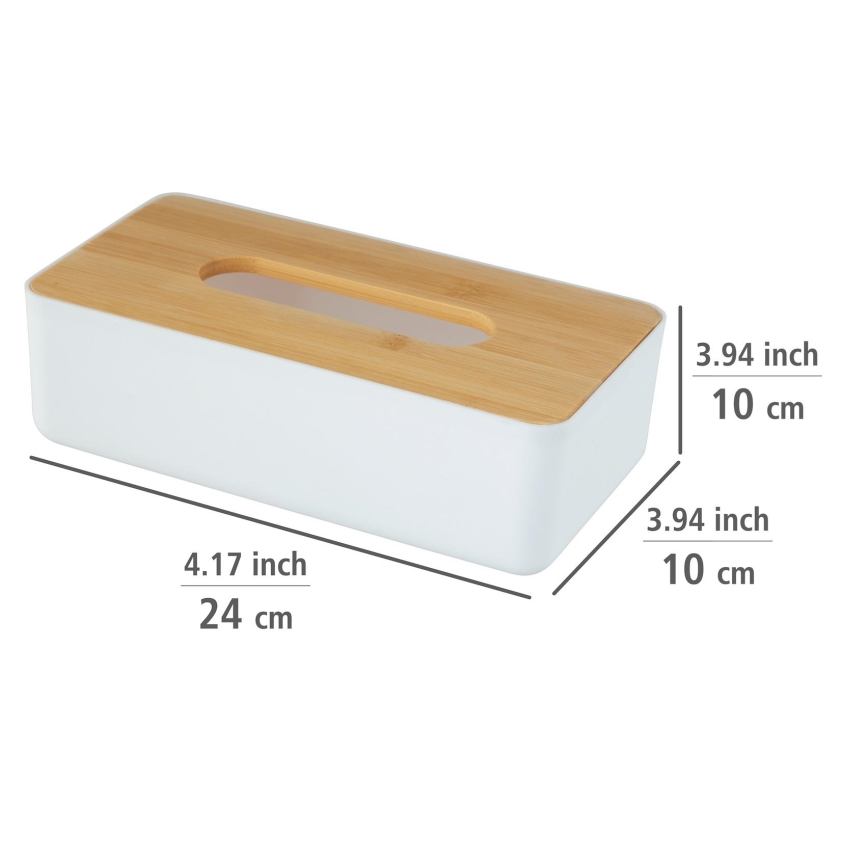 WENKO 25318100 - Cosmetic box ROTELLO 24x12,7 cm white/brown