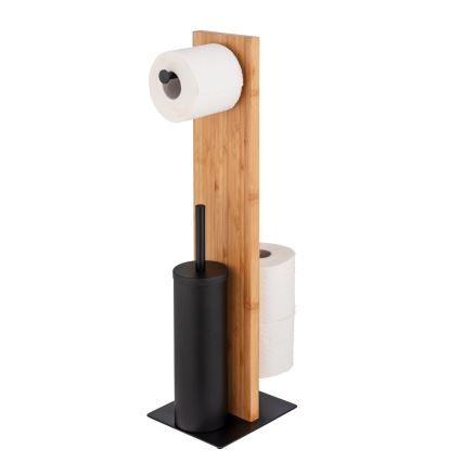 WENKO 25376100 - LESINA Toilet Brush Set 18x69 cm Brown/Black