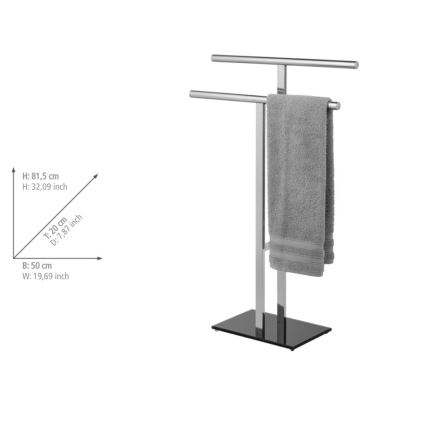WENKO 25389100 - LAVA towel stand 50 x 81.5 cm stainless steel/silver/black