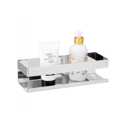 WENKO 25413100-Shelf TURBO-LOC GENOVA SHINE 30x10,5 cm silver