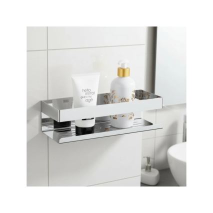 WENKO 25413100-Shelf TURBO-LOC GENOVA SHINE 30x10,5 cm silver