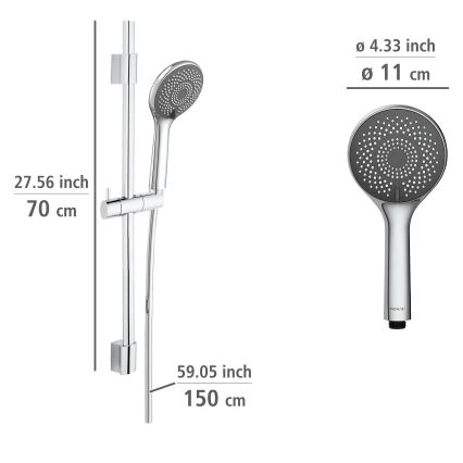 WENKO 25452100 - WATERSAVING SYSTEM Shower Set, 70 cm, Silver