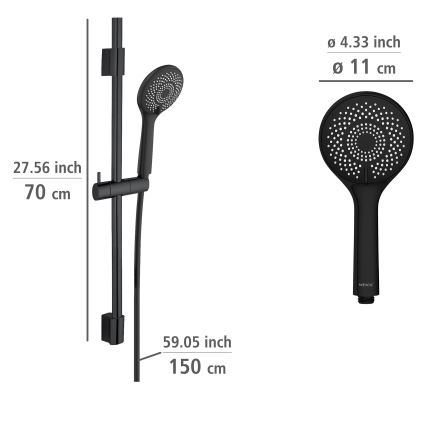 WENKO 25453100 - WATERSAVING SYSTEM 70 cm Shower Set, Black