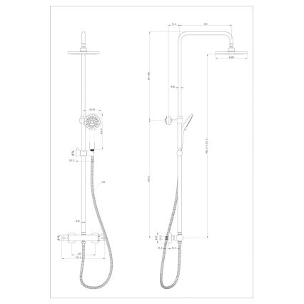 WENKO 25483100 - WATERSAVING SYSTEM 120 cm Shower System, Polished Chrome