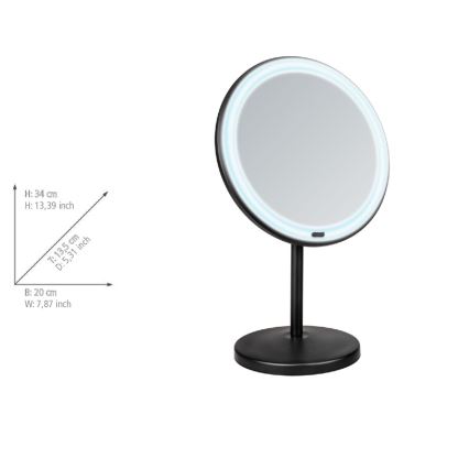 WENKO 25523100 - ONNO Mirror 20 x 34 cm, Black