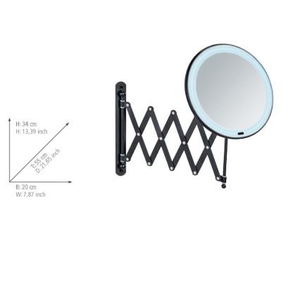 WENKO 25524100 - BARONA Mirror 20 x 34 cm, Black