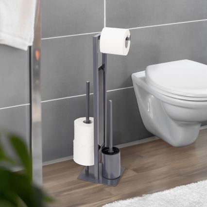 WENKO 25552100 - RIVALTA Toilet Brush 18x70 cm grey/black