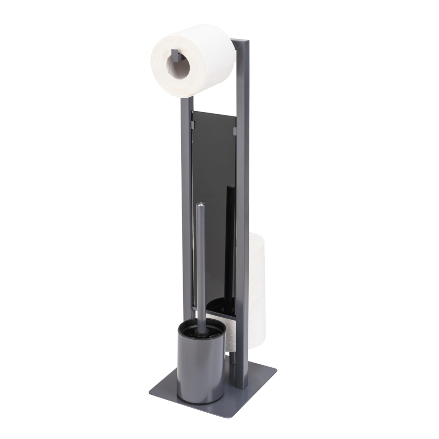 WENKO 25552100 - RIVALTA Toilet Brush 18x70 cm grey/black