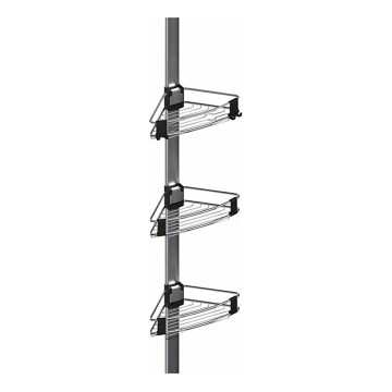 WENKO 25556100 - PURIO Corner Shelf 35.5 x 280 cm, silver/grey