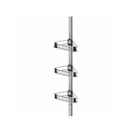 WENKO 25556100 - PURIO Corner Shelf 35.5 x 280 cm, silver/grey