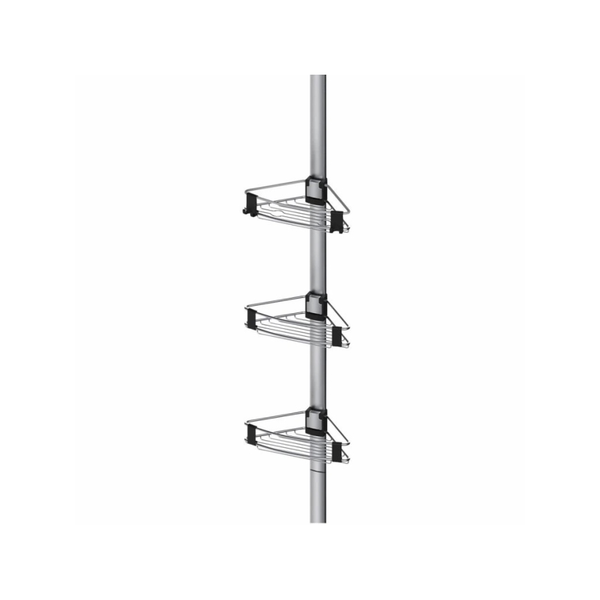 WENKO 25556100 - PURIO Corner Shelf 35.5 x 280 cm, silver/grey