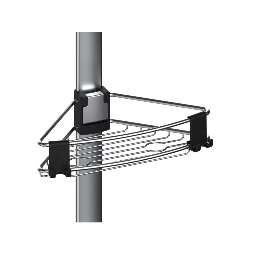 WENKO 25556100 - PURIO Corner Shelf 35.5 x 280 cm, silver/grey