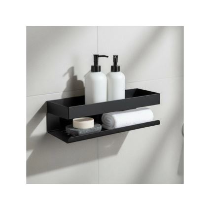 WENKO 25557100-Shelf GENOVA 30x10,5 cm black