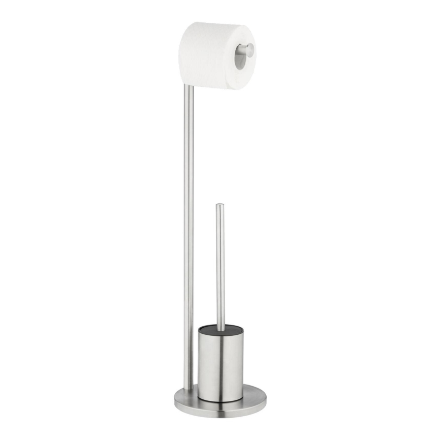 WENKO 25676100 - FERLA Toilet Set 18 x 69.5 cm, stainless steel/satin finish