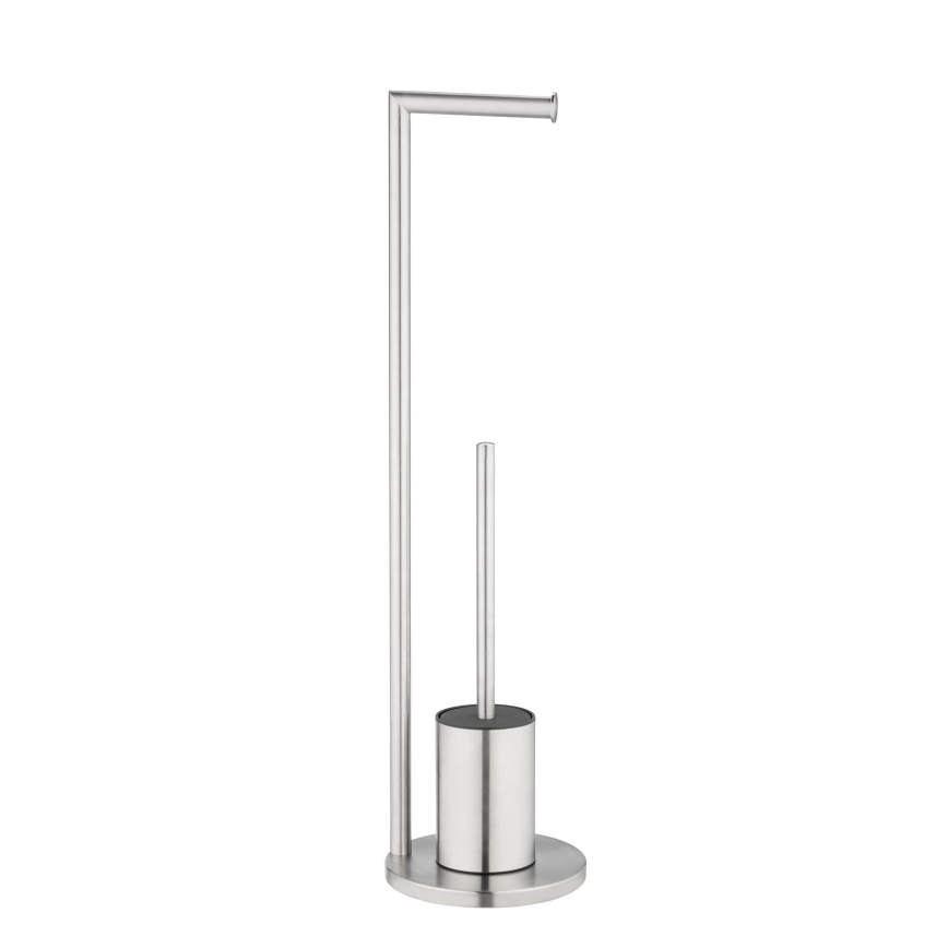 WENKO 25676100 - FERLA Toilet Set 18 x 69.5 cm, stainless steel/satin finish
