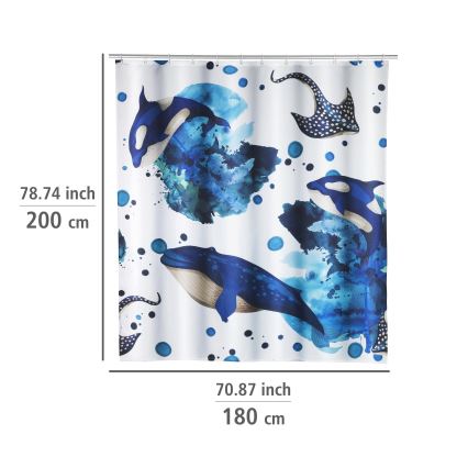 WENKO 25749100 - AQUARIS Shower Curtain 180 x 200 cm, Multicolored