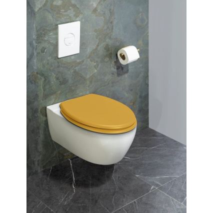 WENKO 25792100 - PRIMA Toilet Seat 37x41 cm Yellow/Silver