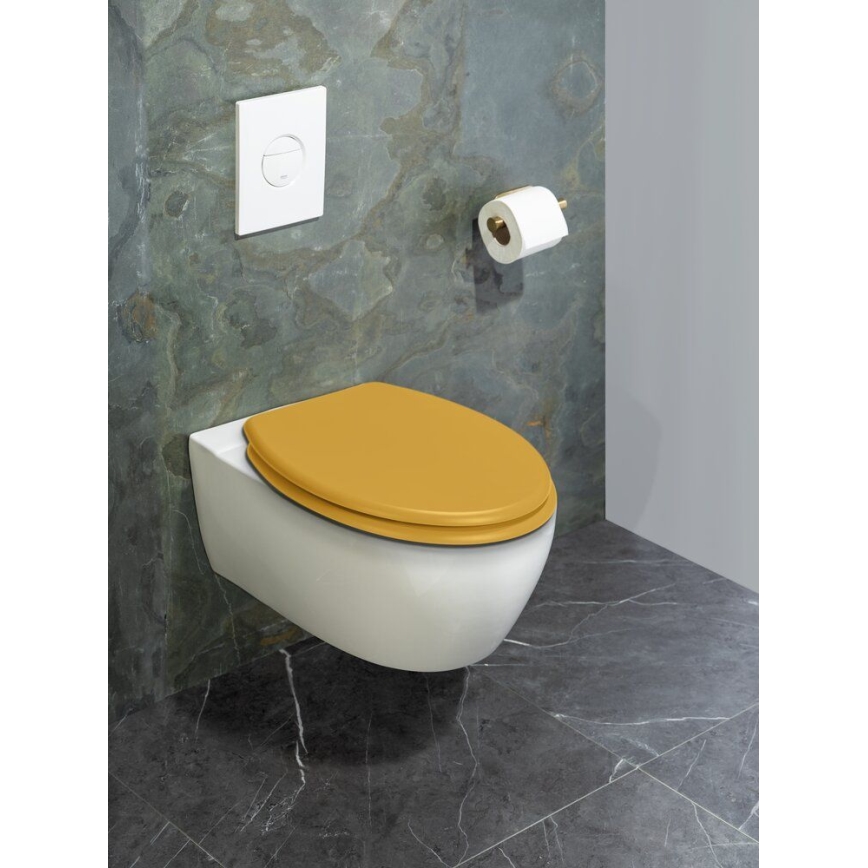 WENKO 25792100 - PRIMA Toilet Seat 37x41 cm Yellow/Silver
