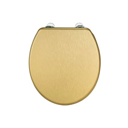 WENKO 26010100 - ALDENO toilet seat 37x41 cm gold/silver