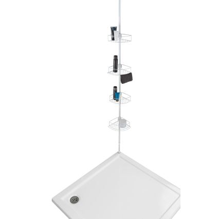 WENKO 26015100 - DOLCEDO Corner Shelf 31 x 230 cm stainless steel/white
