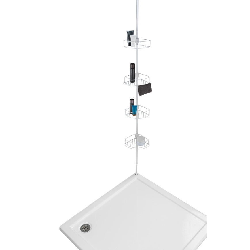 WENKO 26015100 - DOLCEDO Corner Shelf 31 x 230 cm stainless steel/white
