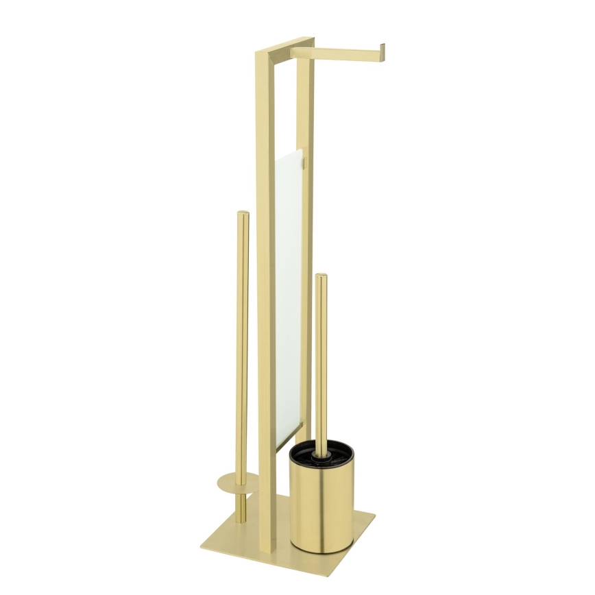 WENKO 26034100 - RIVALTA Toilet Set, 18 x 70 cm, stainless steel/gold/white/black