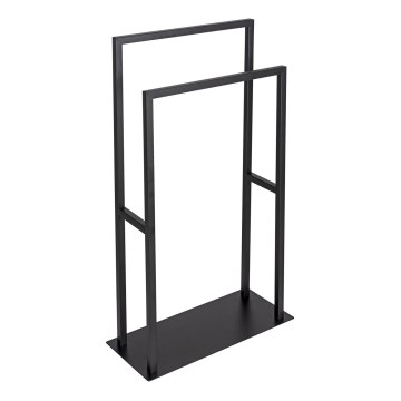 WENKO 26056100 - RIVALTA Free-standing Towel Rack, 46 x 80 cm, Stainless Steel/Black