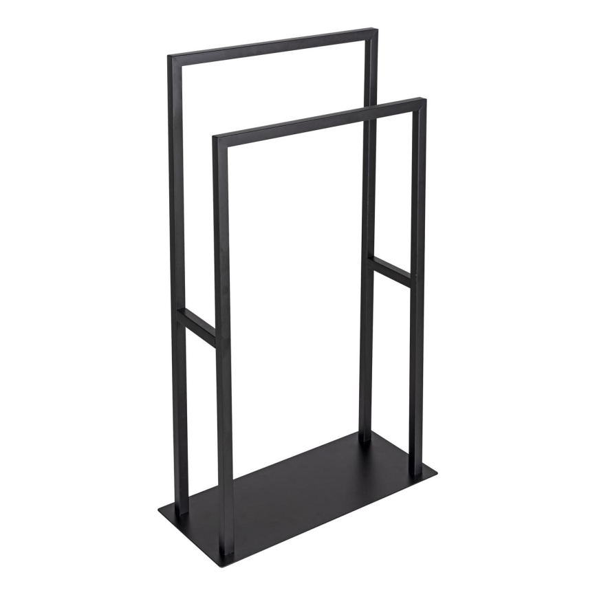 WENKO 26056100 - RIVALTA Free-standing Towel Rack, 46 x 80 cm, Stainless Steel/Black