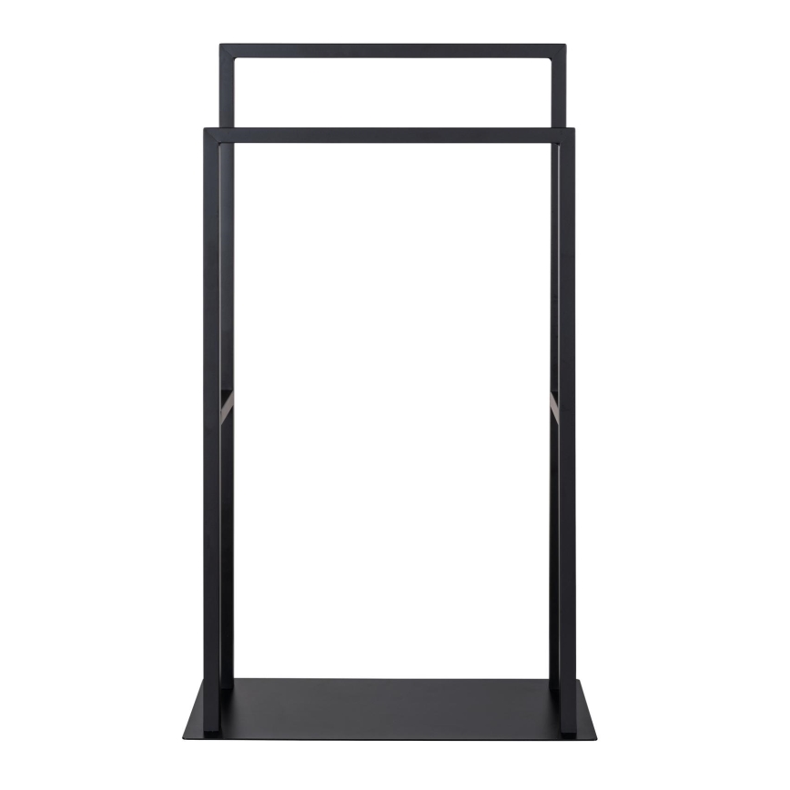 WENKO 26056100 - RIVALTA Free-standing Towel Rack, 46 x 80 cm, Stainless Steel/Black