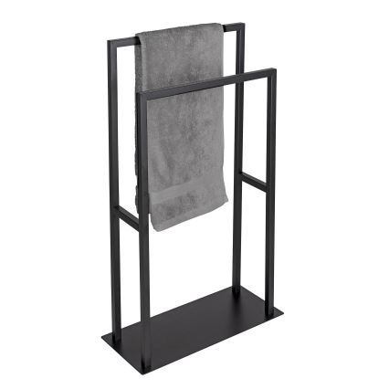 WENKO 26056100 - RIVALTA Free-standing Towel Rack, 46 x 80 cm, Stainless Steel/Black