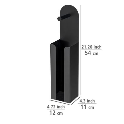 WENKO 26059100 - AGIRA Roll Holder 12x54 cm Black