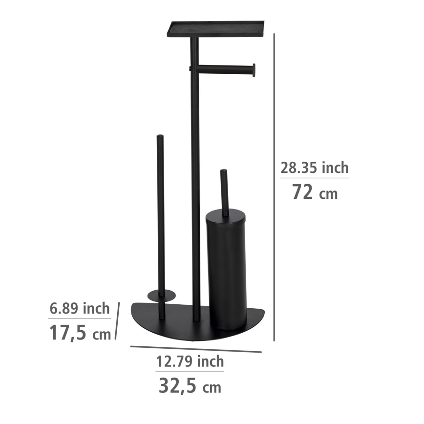 WENKO 26060100 - COSENZA Toilet Set 32.5 x 72 cm, Black