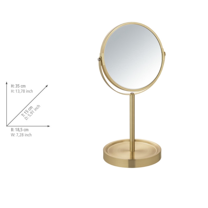 WENKO 26061100 - Mirror ALATA 18,5x35 cm gold