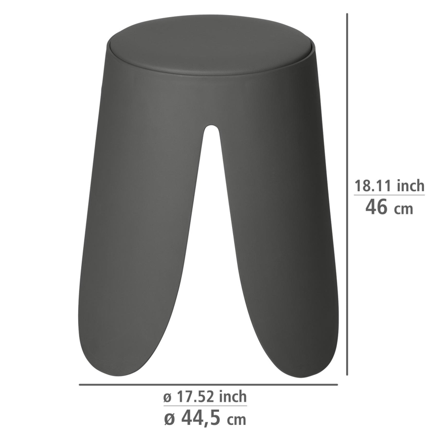 WENKO 26089100 - COMISO Stool 44,5x46 cm Anthracite