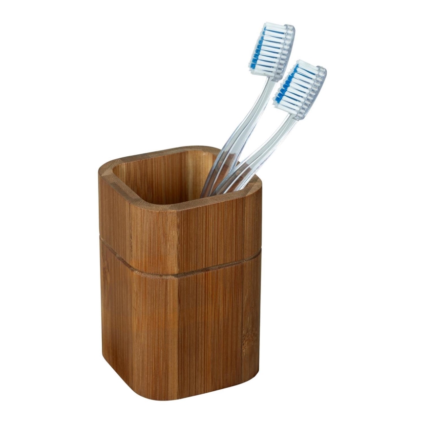 WENKO 26101100 - SERRO Toothbrush Holder 7.5 x 11 cm, Brown