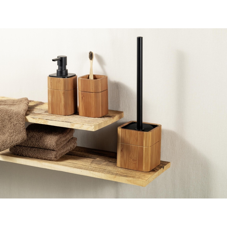 WENKO 26102100 - SERRO Soap Dispenser 7.5 x 16.5 cm Brown/Black