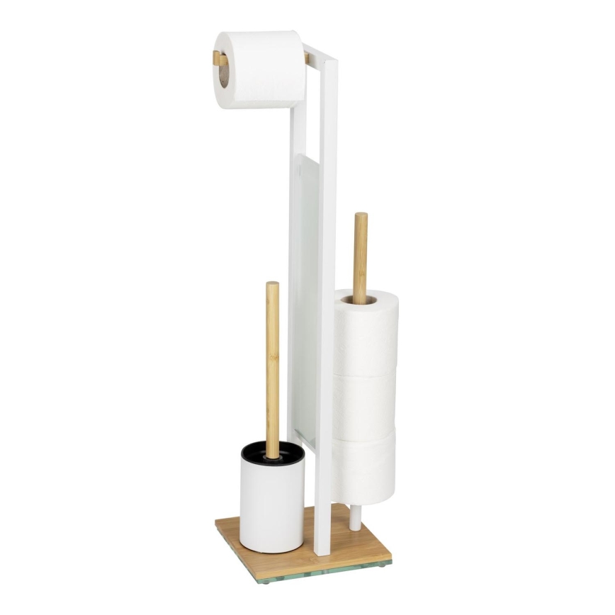 WENKO 26214100 - RIVALTA toilet set 18x70 cm brown/white