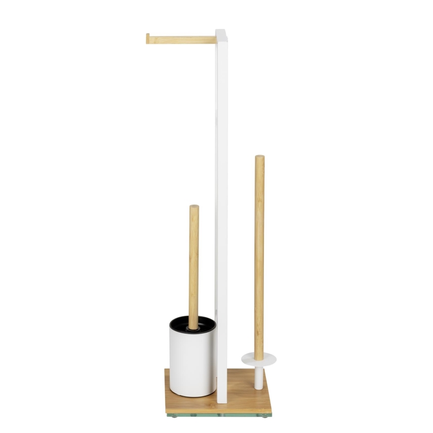 WENKO 26214100 - RIVALTA toilet set 18x70 cm brown/white