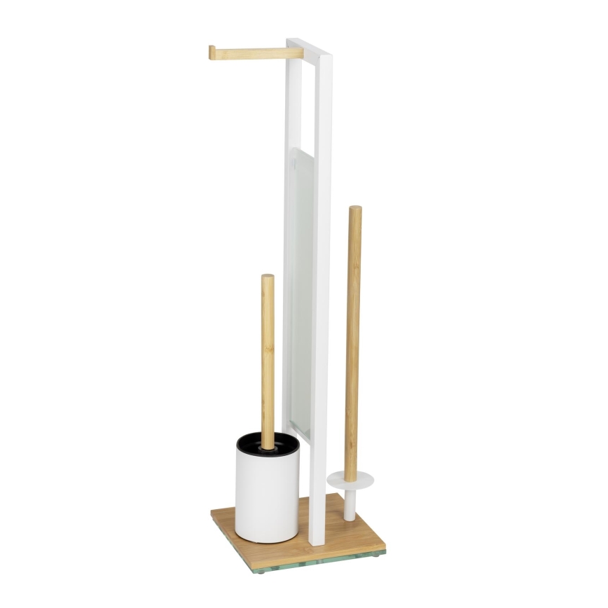 WENKO 26214100 - RIVALTA toilet set 18x70 cm brown/white