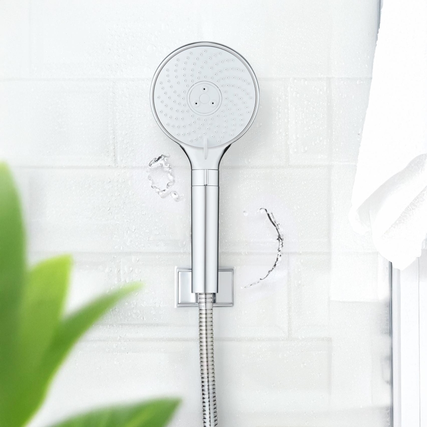 WENKO 26362100 - WATERSAVING SYSTEM showerhead 12x12 cm polished chrome/white