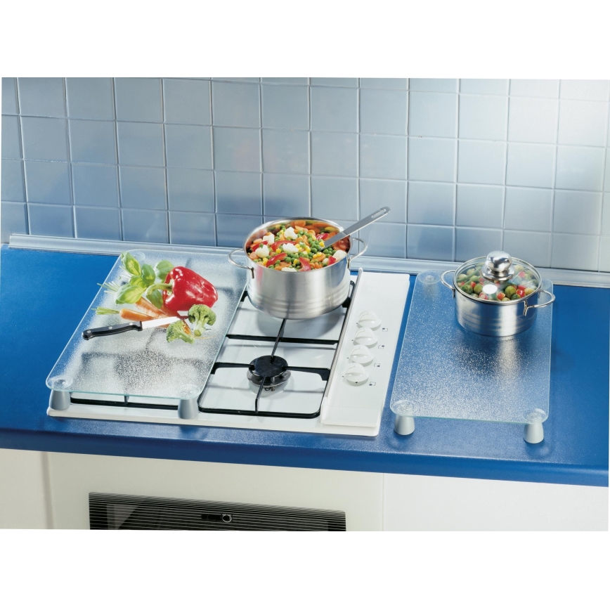 WENKO 2712663100 - 30x52 cm Protective Cover Plate, Clear/Grey