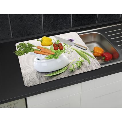 WENKO 2712940500 - Food-Safe Cover Plate, 56 x 50 cm, Multicolored/Clear