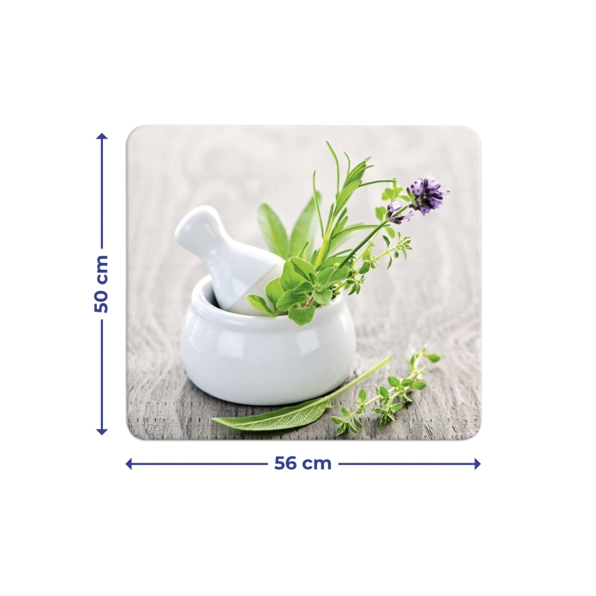 WENKO 2712940500 - Food-Safe Cover Plate, 56 x 50 cm, Multicolored/Clear