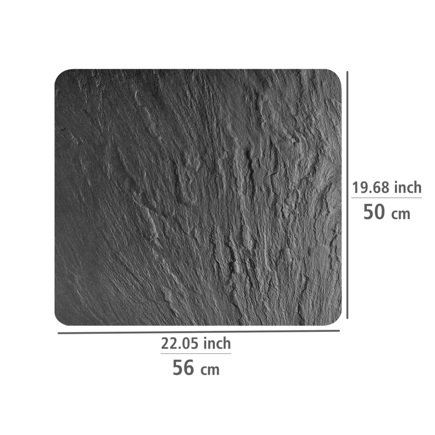 WENKO 2712984500 - ABDECKPLATTE Cover Plate - NEUTRAL 56x50 cm, black/clear