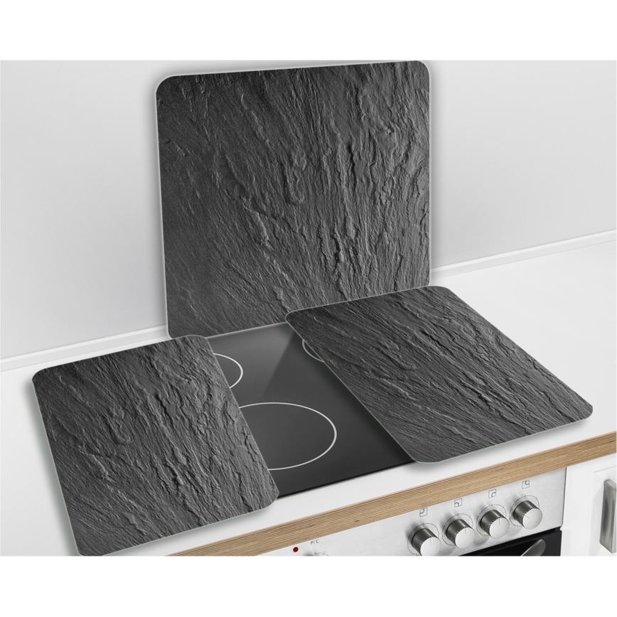 WENKO 2712984500 - ABDECKPLATTE Cover Plate - NEUTRAL 56x50 cm, black/clear