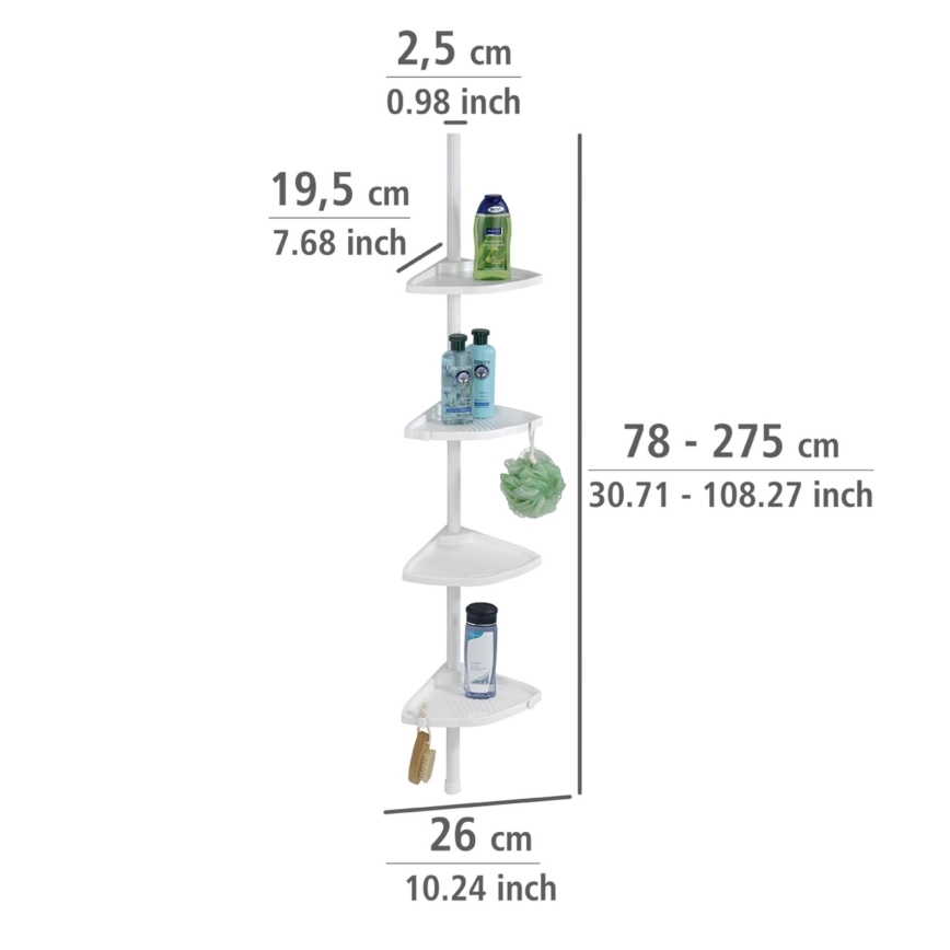 WENKO 3201010100 - COMPACT Corner Unit 26x195 cm White
