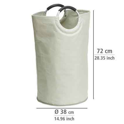 WENKO 3440001100 - Laundry Hamper STONE 38x72 cm beige/silver/black
