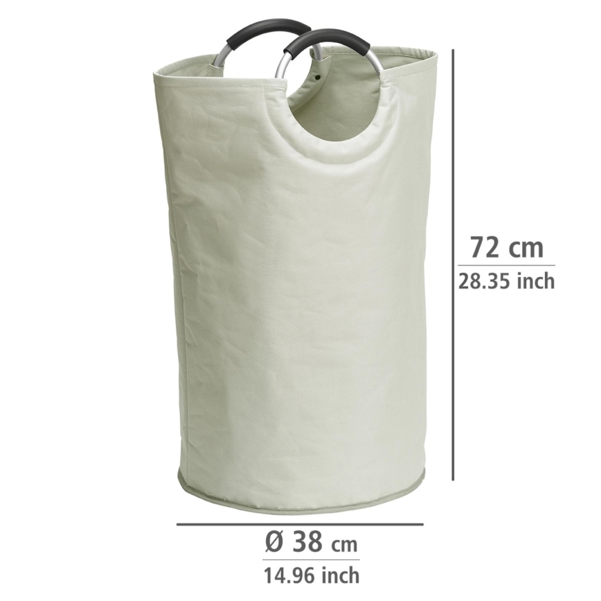 WENKO 3440001100 - Laundry Hamper STONE 38x72 cm beige/silver/black