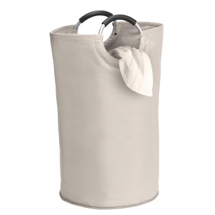 WENKO 3440001100 - Laundry Hamper STONE 38x72 cm beige/silver/black